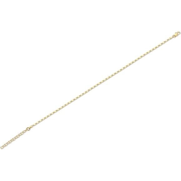 14K-18K Gold Plated Charm Link Flat Gold Anklets for Women | Beaded Marina Link - Picture 3 of 6